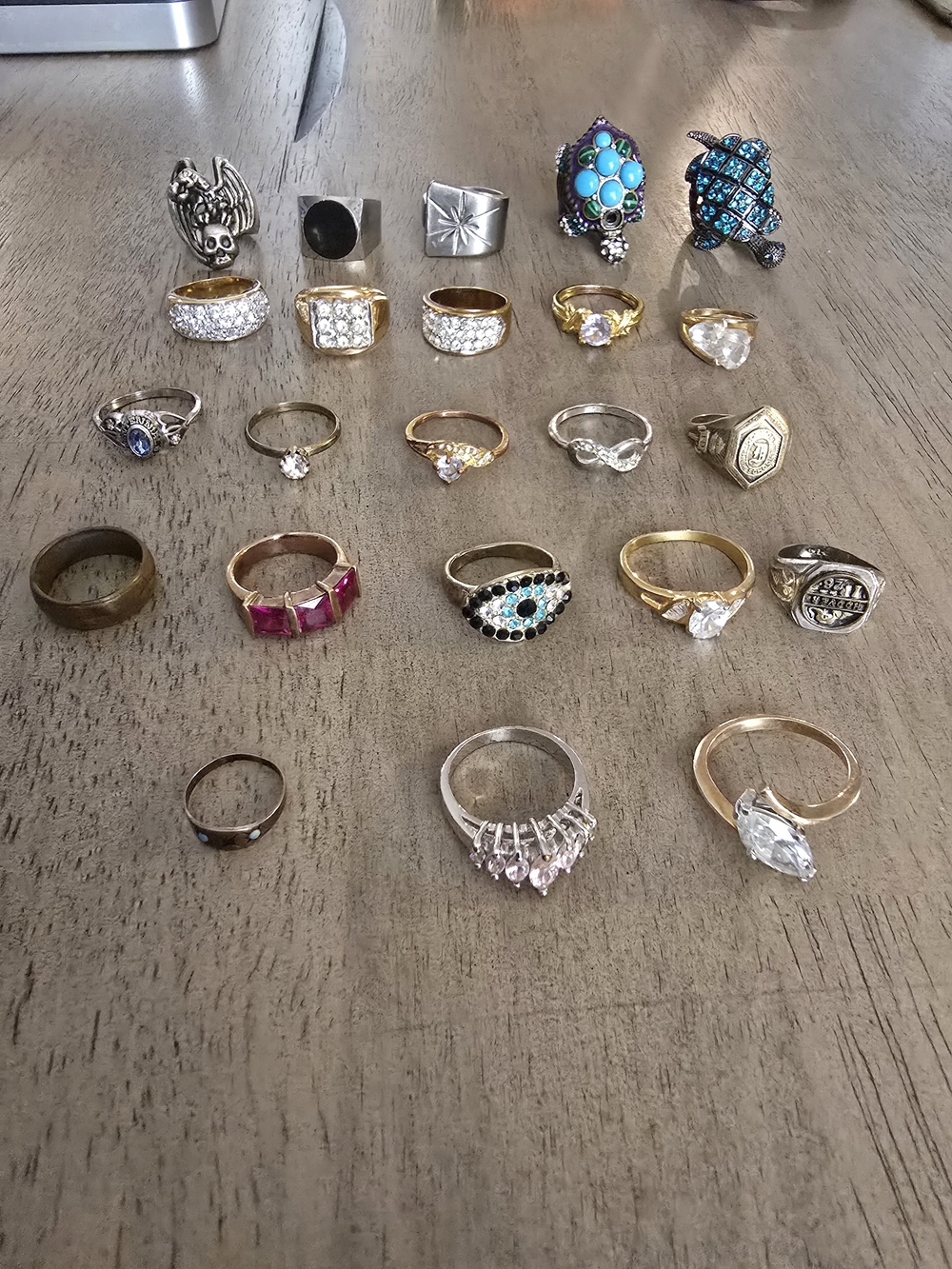 Lot of 24 Assorted Costume Rings/ Some Vintage